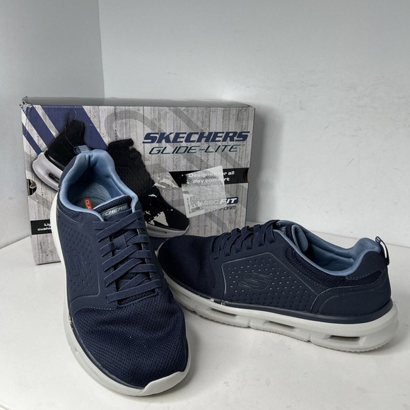 Skechers Men's Glide Lite Pacer Walking Running Shoes Sz 10.5  Blue‎ - Picture 1 of 9